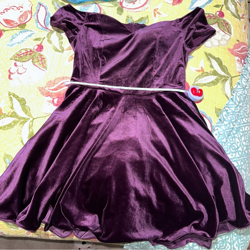 Purple Velvet Mini Dress